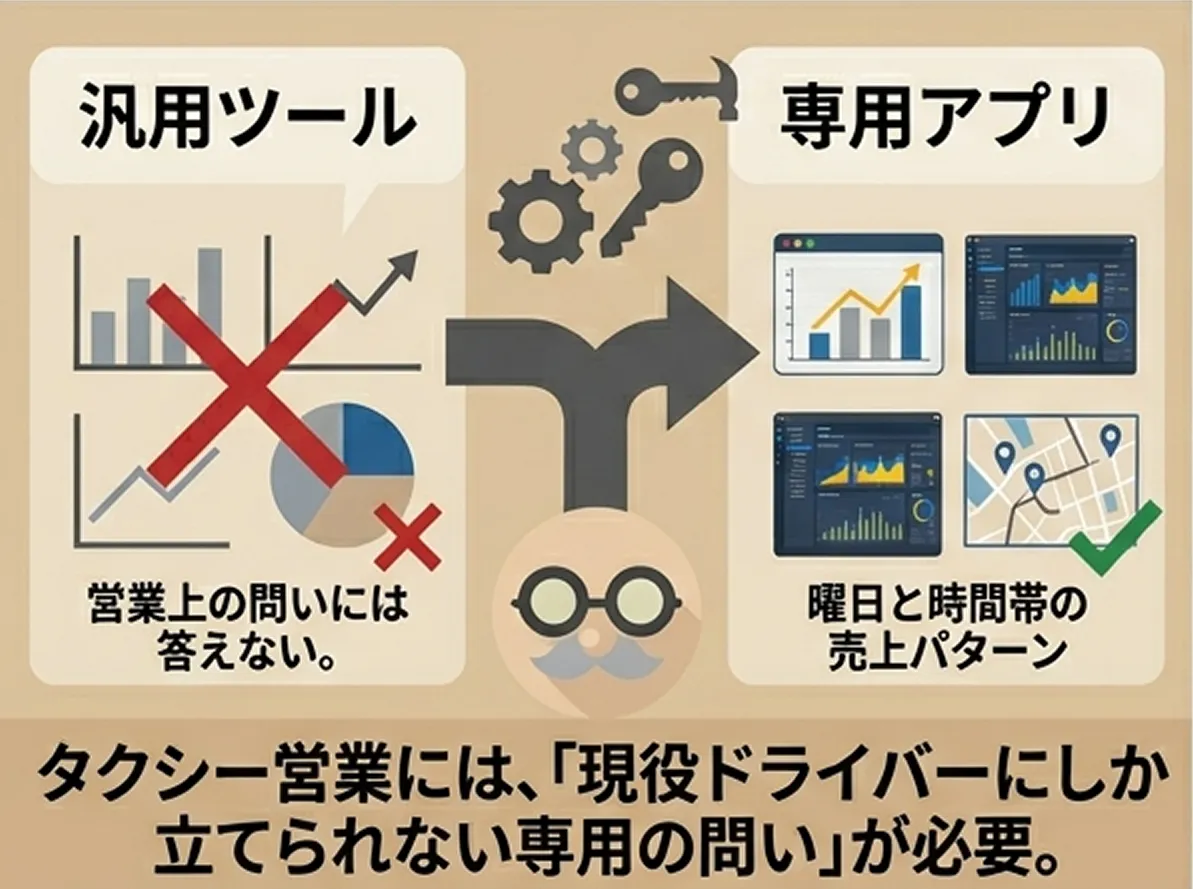 タクシー営業には現役ドライバーにしか立てられない専用の問いが必要